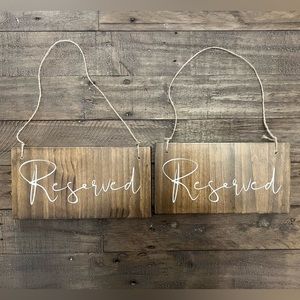 2 Rusting Wooden Reserved Wedding Signs